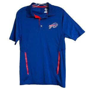 Majestic Buffalo Bills Women's Blue Polo Shirt Sz S Cool Base EUC